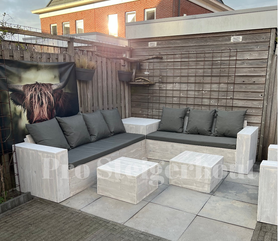 Steigerhout Loungeset Hoektafel