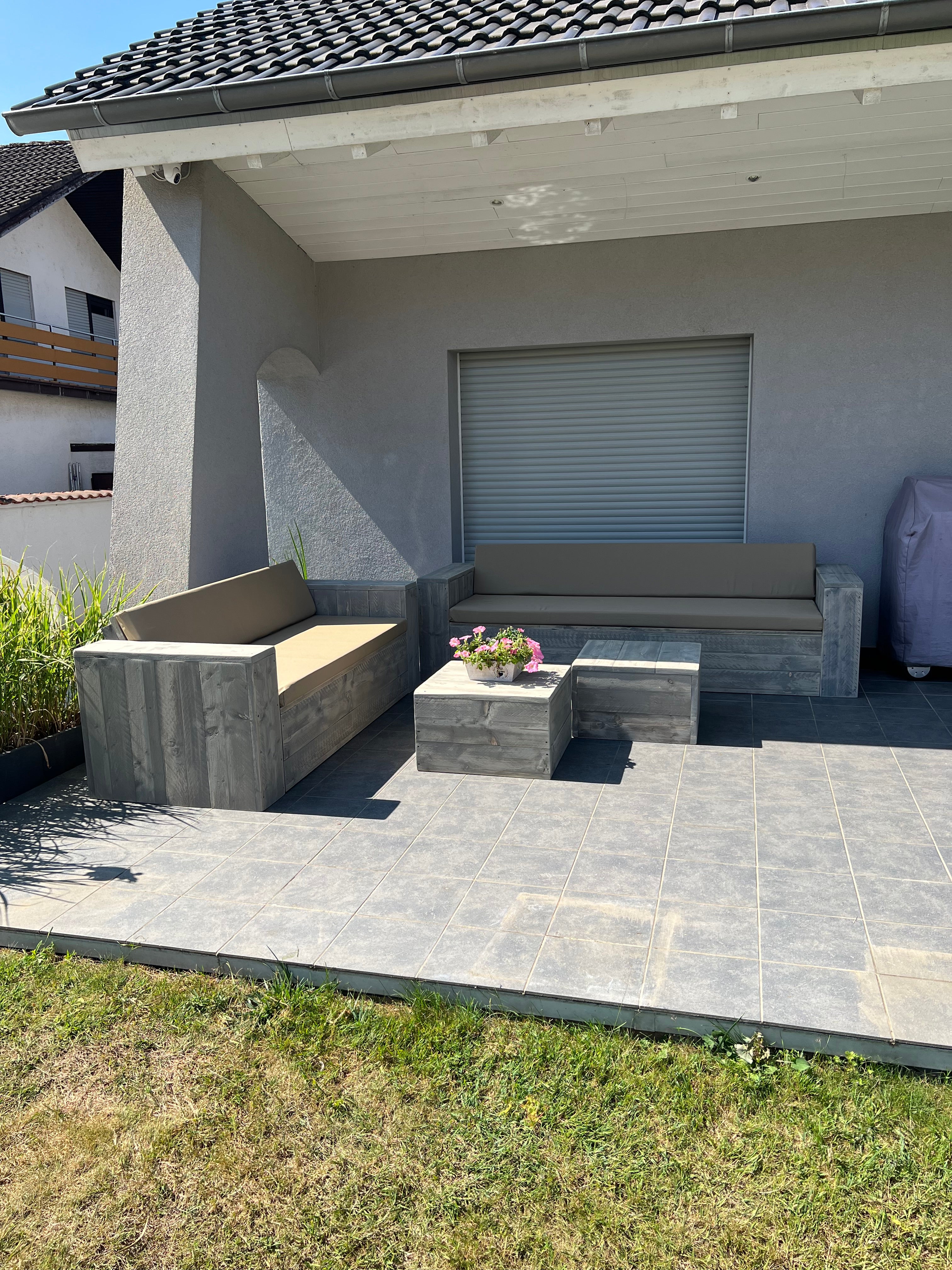 Steigerhout Loungeset - 2 banken