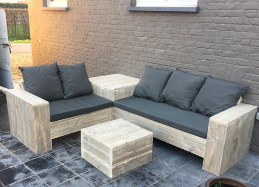 Steigerhout Loungeset Hoektafel