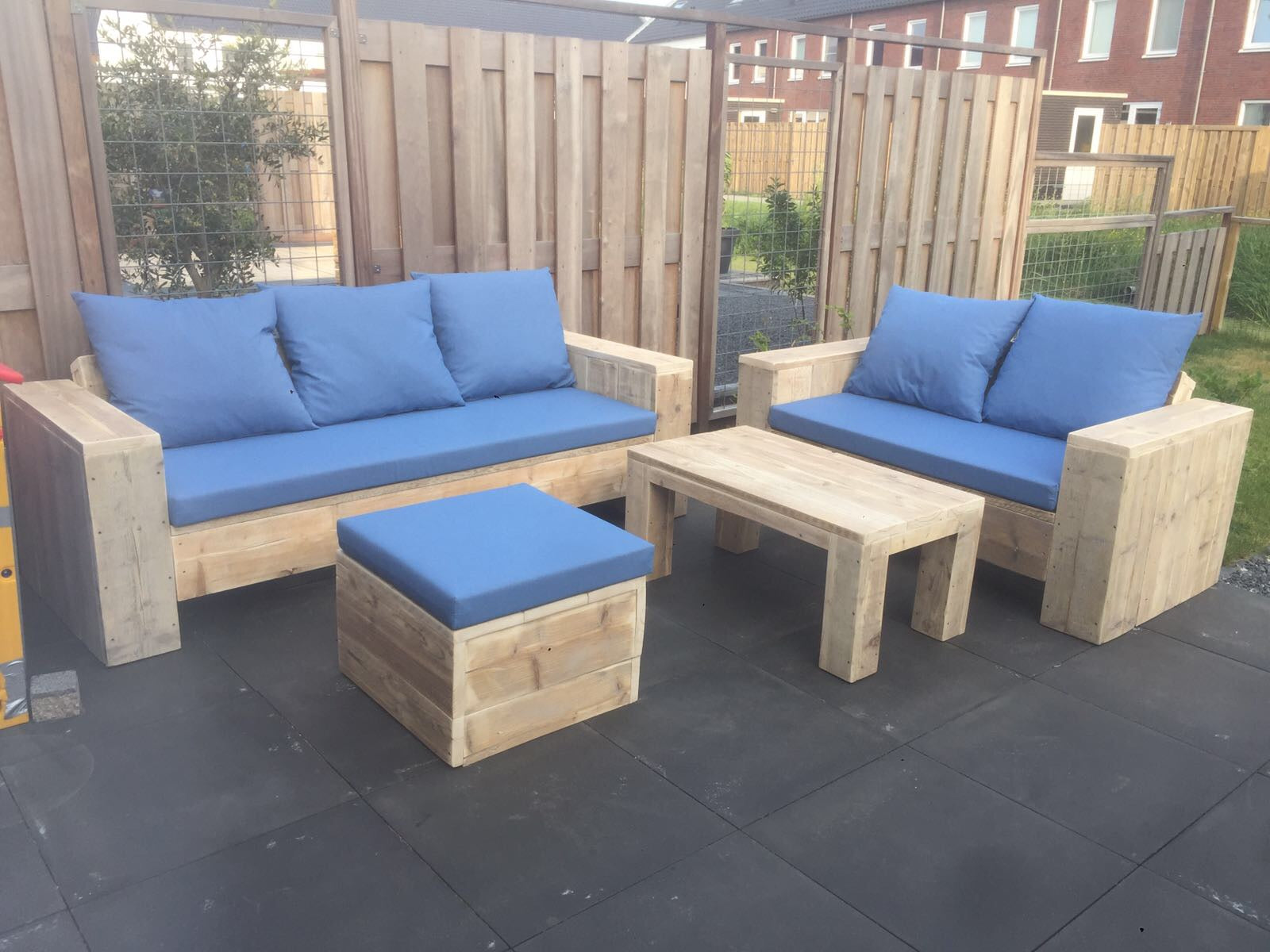 Steigerhout Loungeset - 2 banken