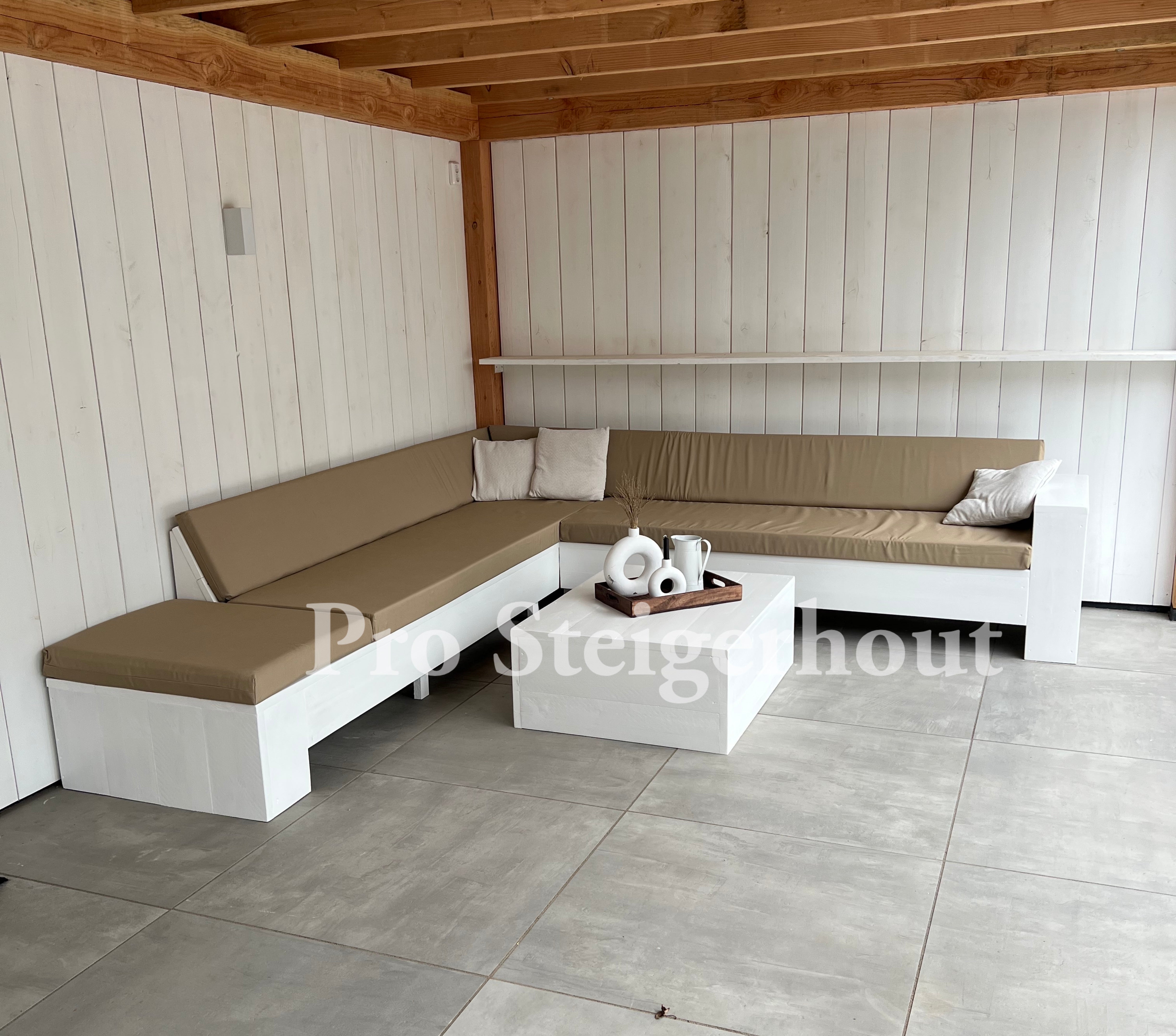 Steigerhout Hoekbank - chaise lounge