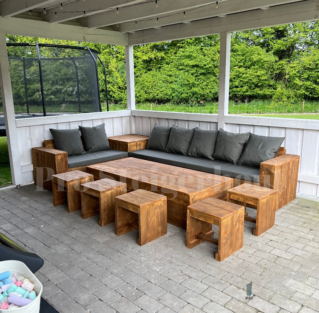 Steigerhout Loungeset Hoektafel
