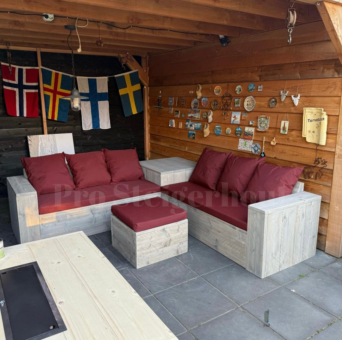 Steigerhout Hoekbank - Hoektafel