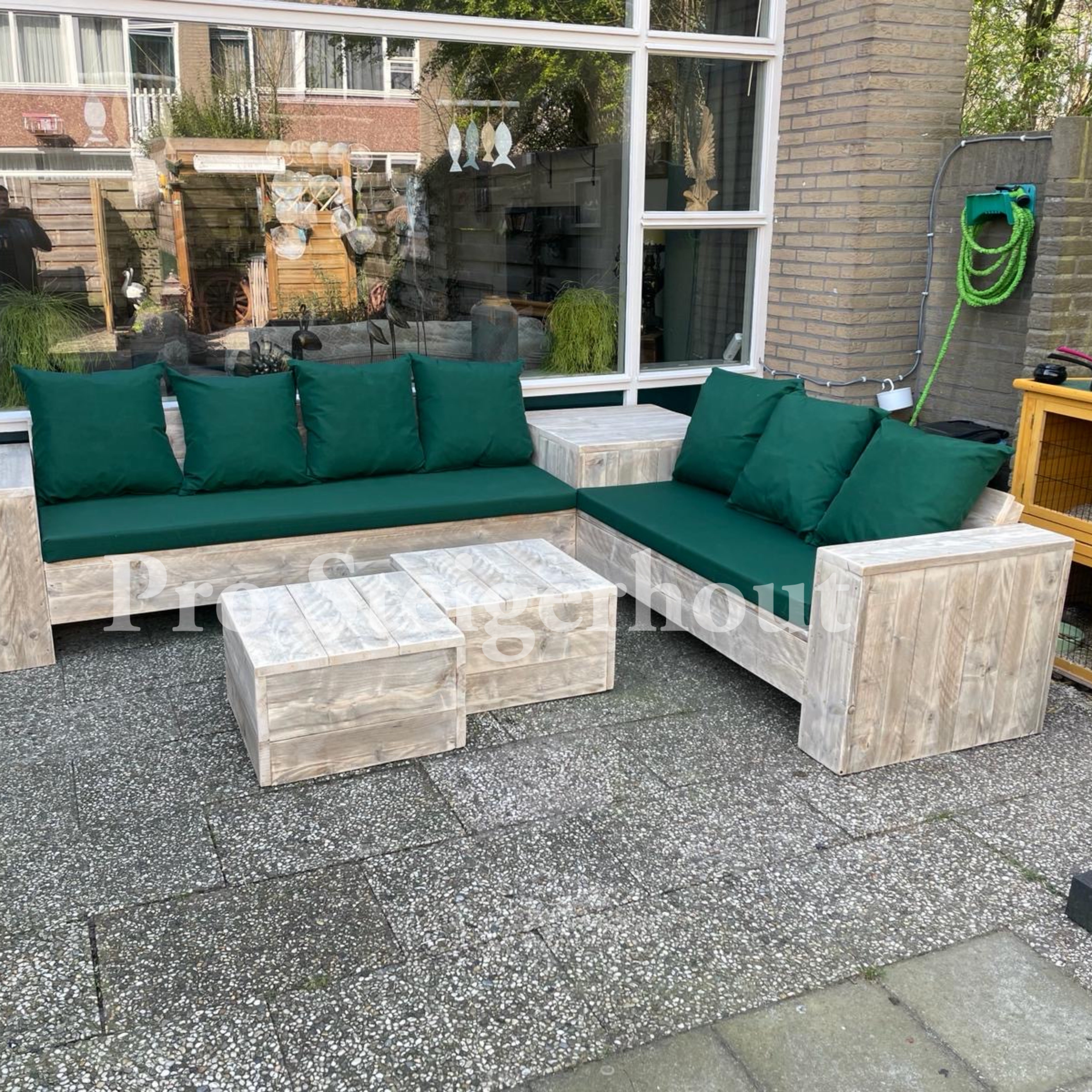 Steigerhout Loungeset Hoektafel