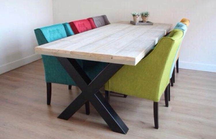Steigerhout Tafel X-poten
