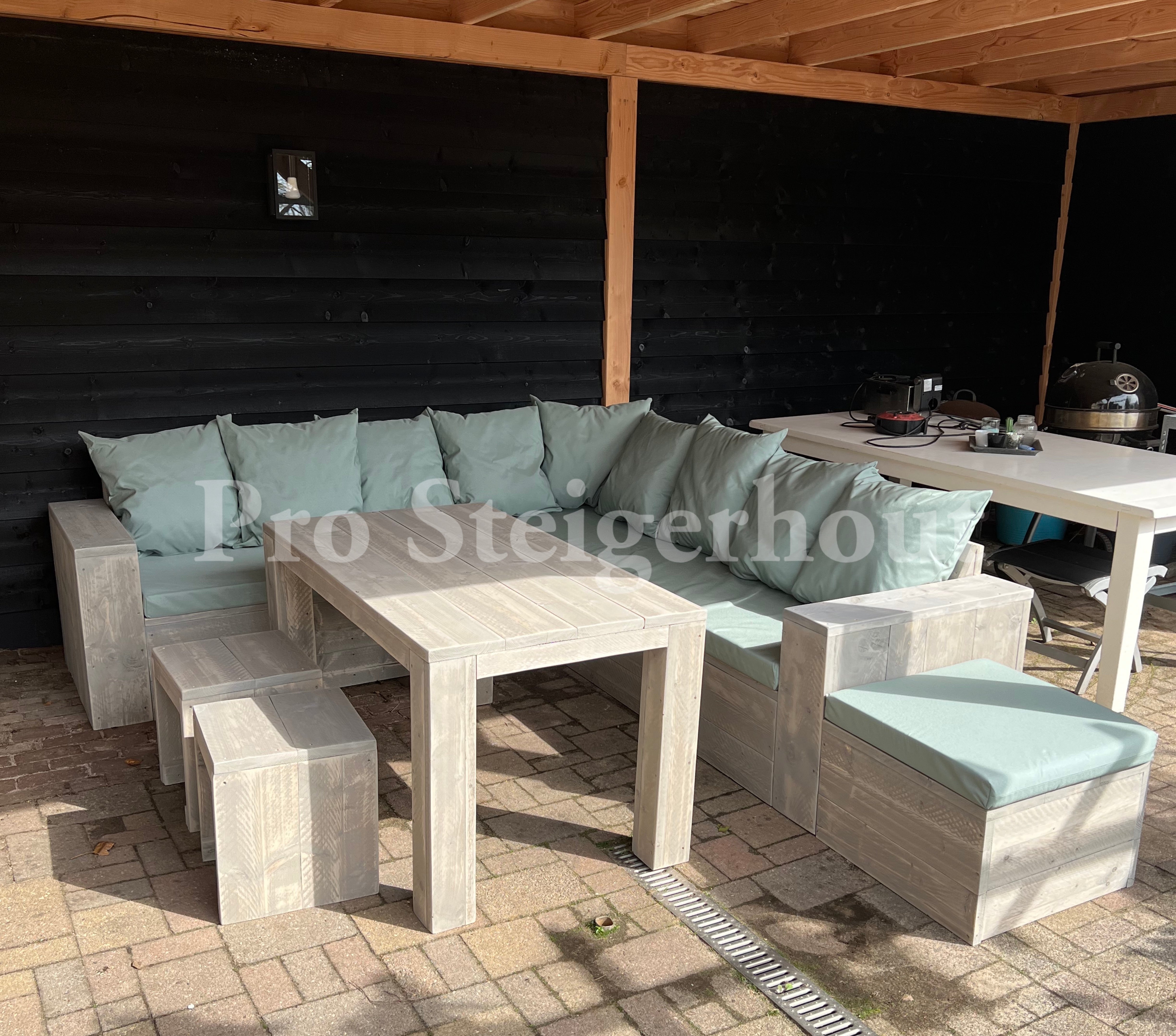 Steigerhout Hoekbank - dining set