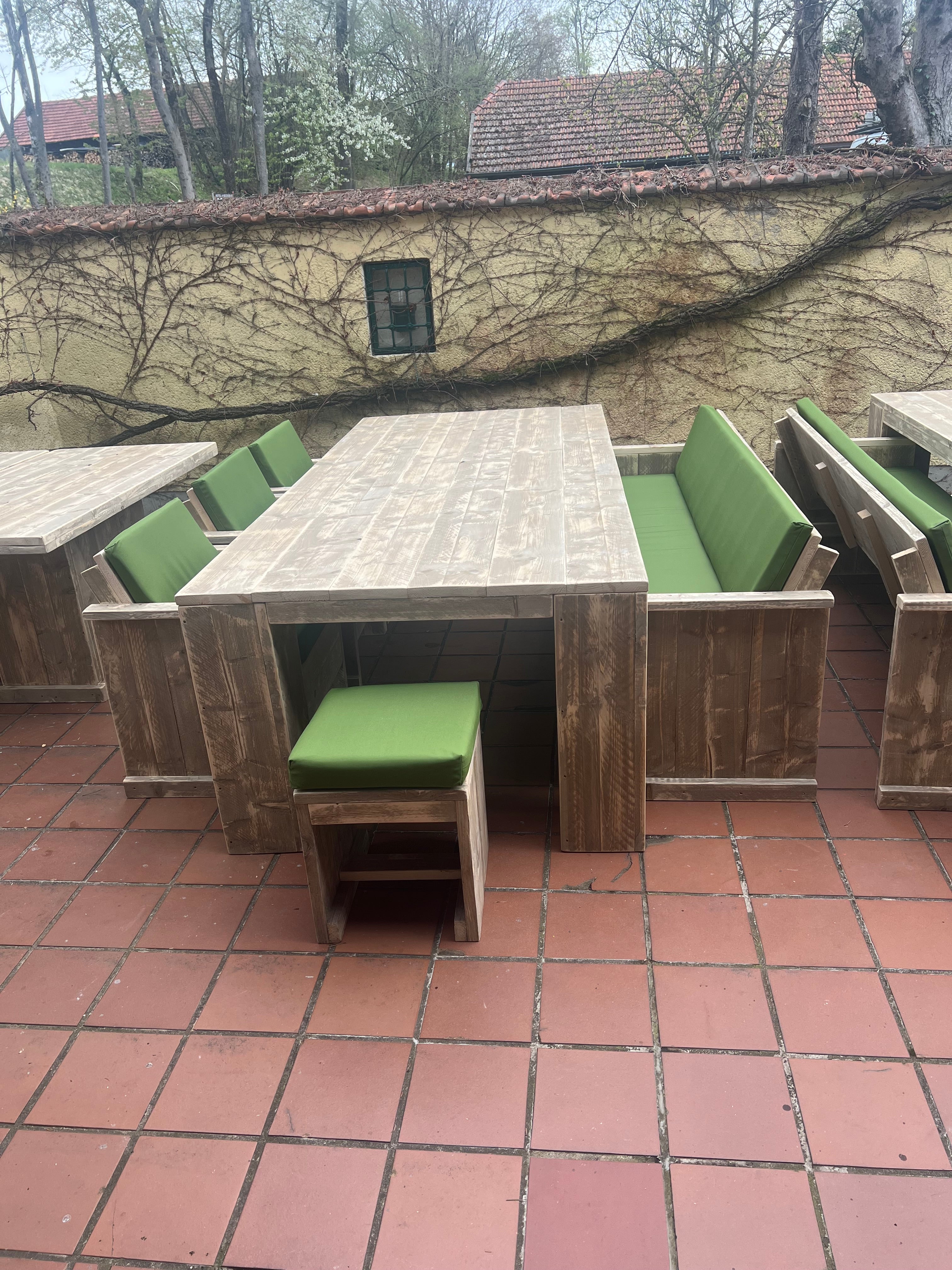 Steigerhout tuinset blokpoot