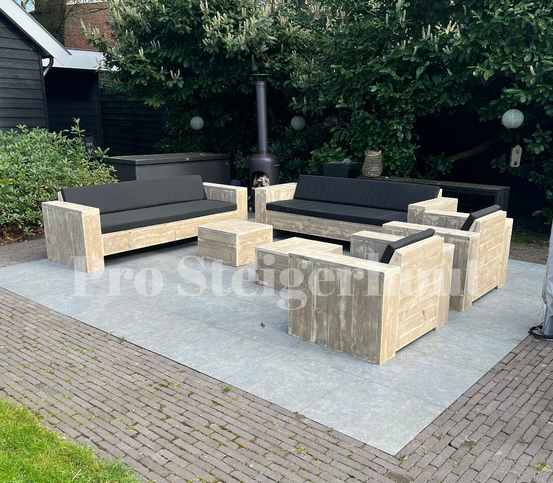 Steigerhout Loungeset - 2 banken 2 loungestoelen