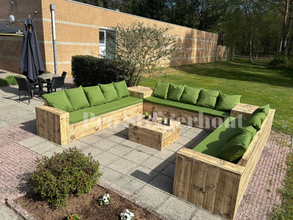 Steigerhout Hoekbank U-bank (hoektafel model)