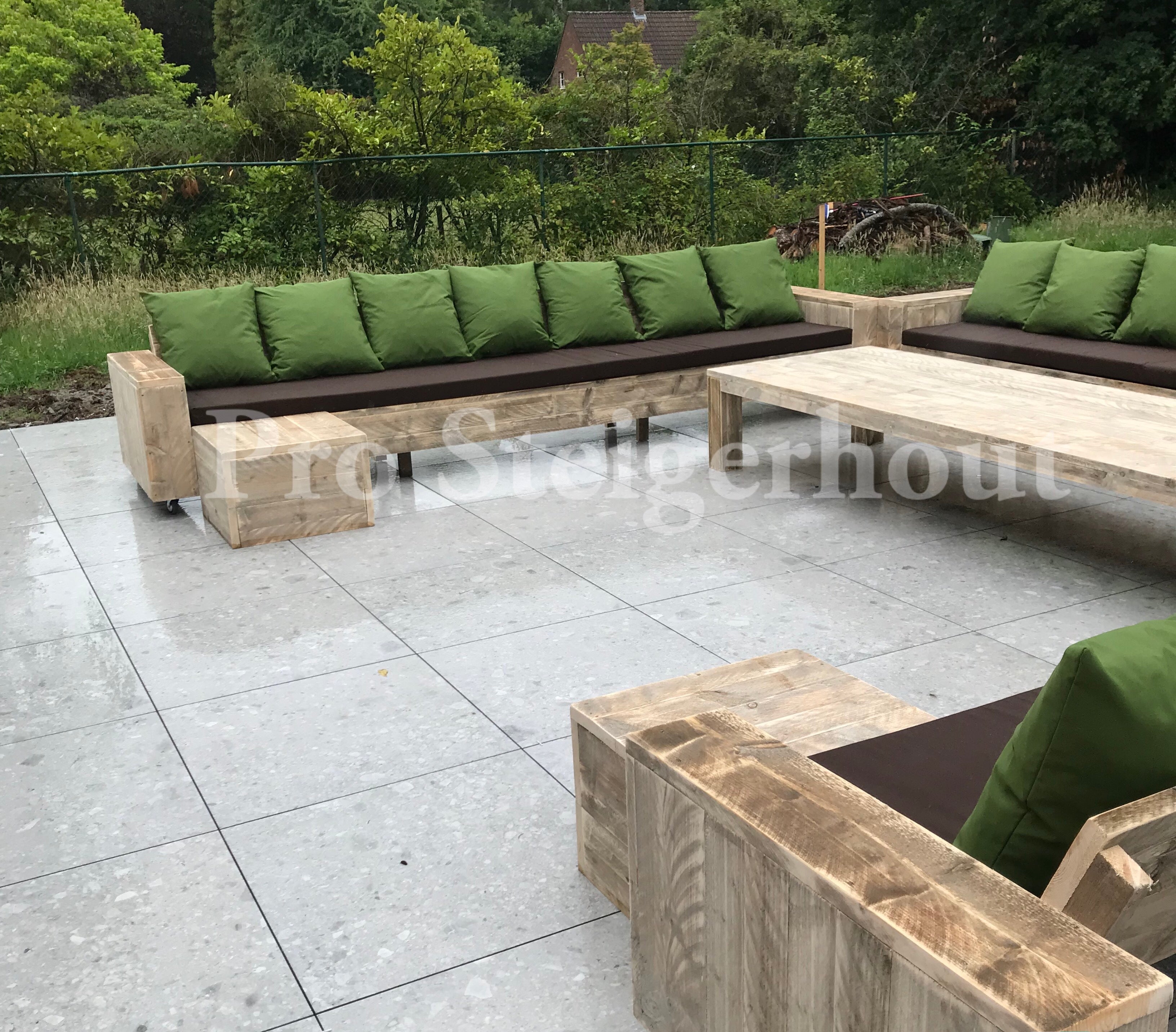 Steigerhout Loungeset - 2 banken