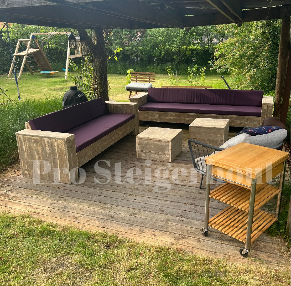 Steigerhout Loungeset - 2 banken