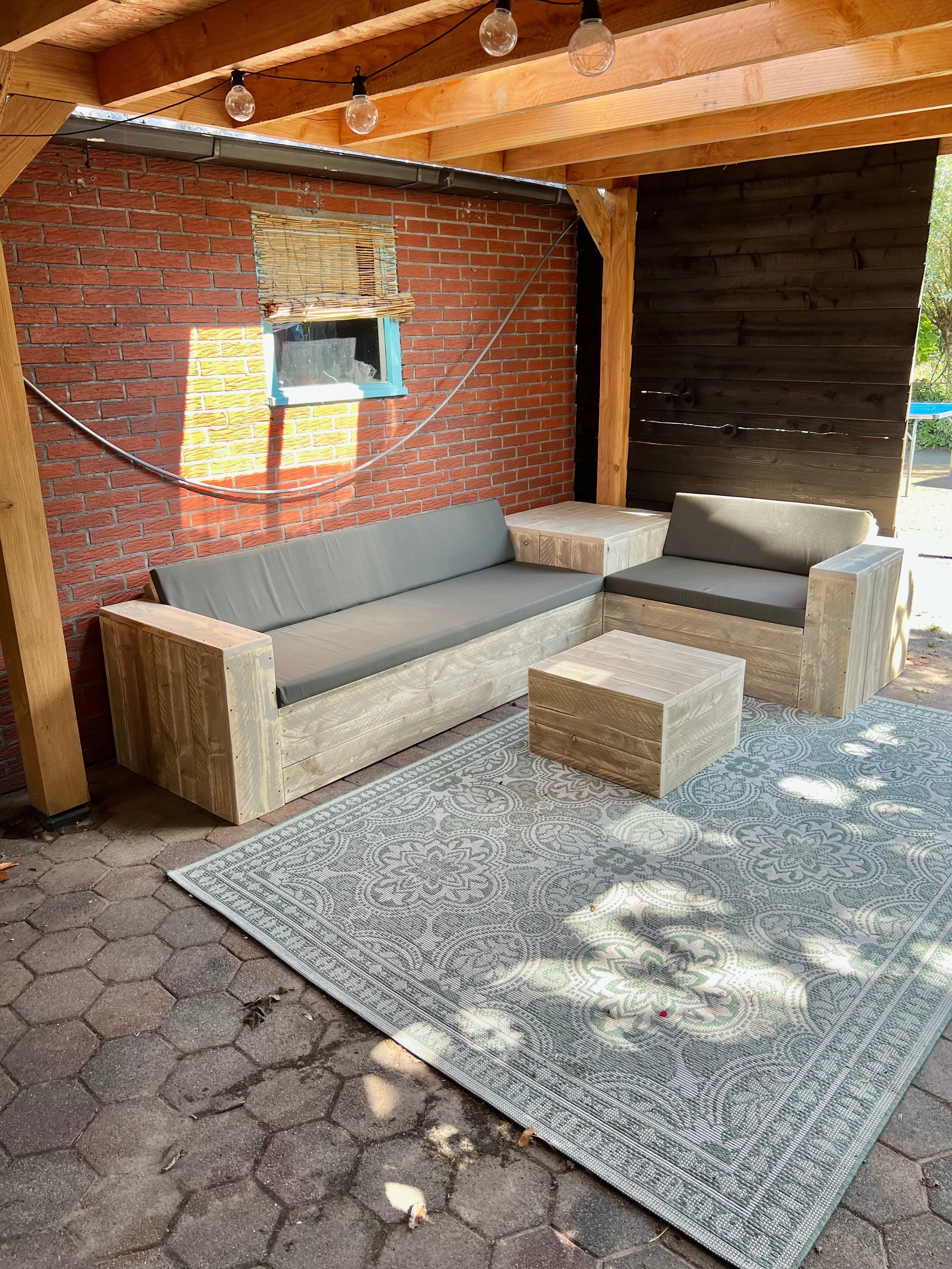 Steigerhout Loungeset Hoektafel