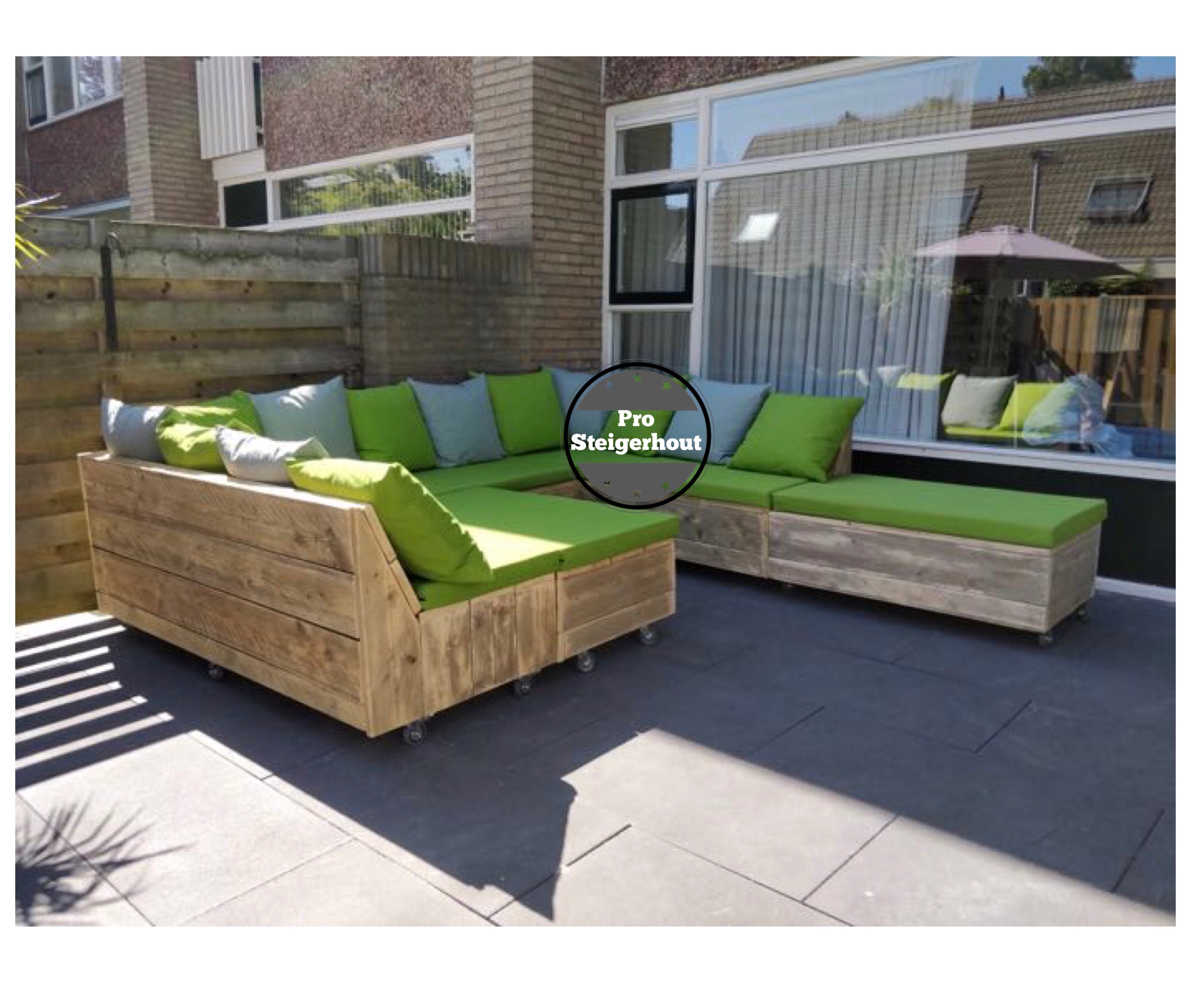 Steigerhout Hoekbank U-bank