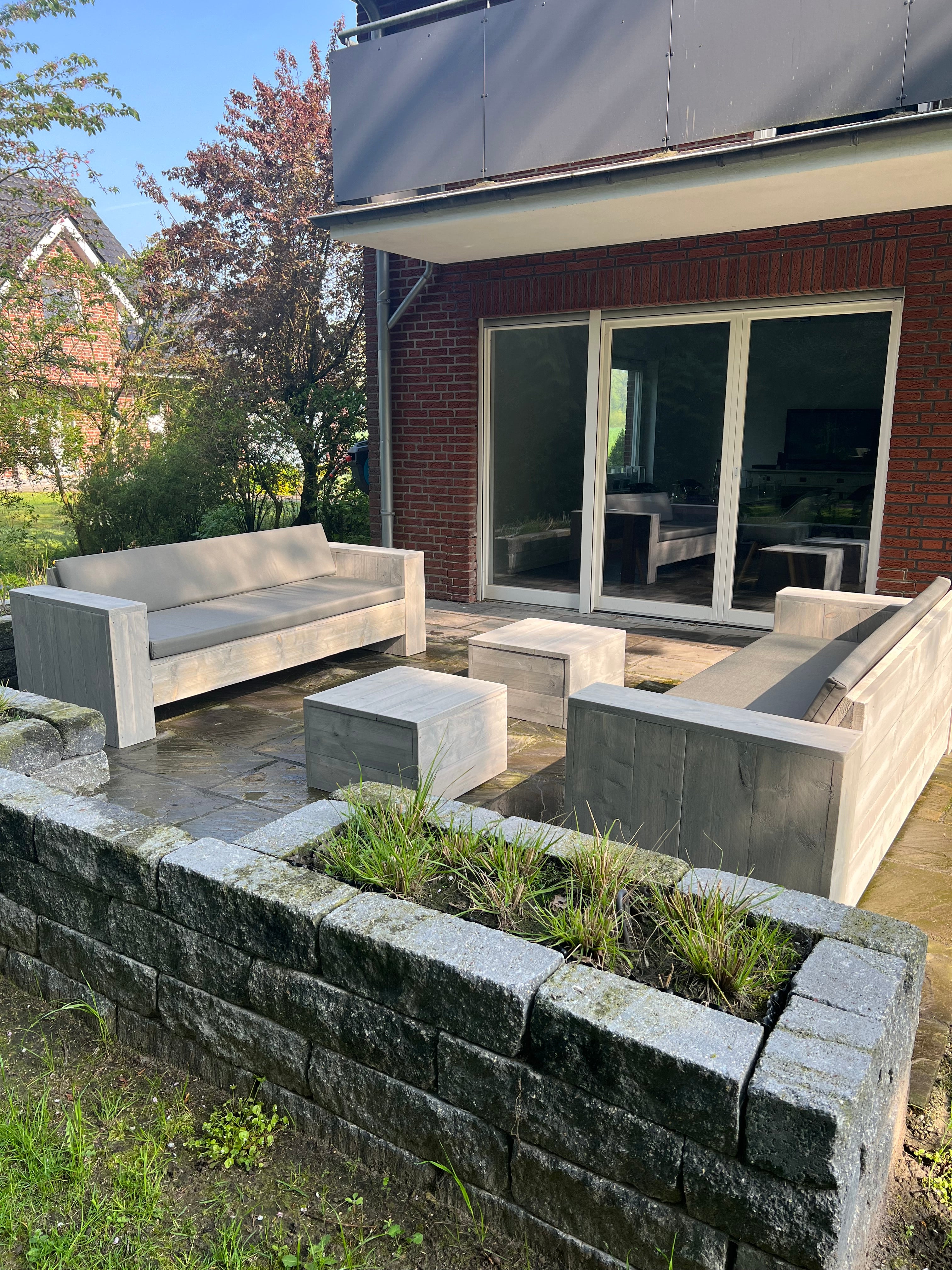 Steigerhout Loungeset - 2 banken