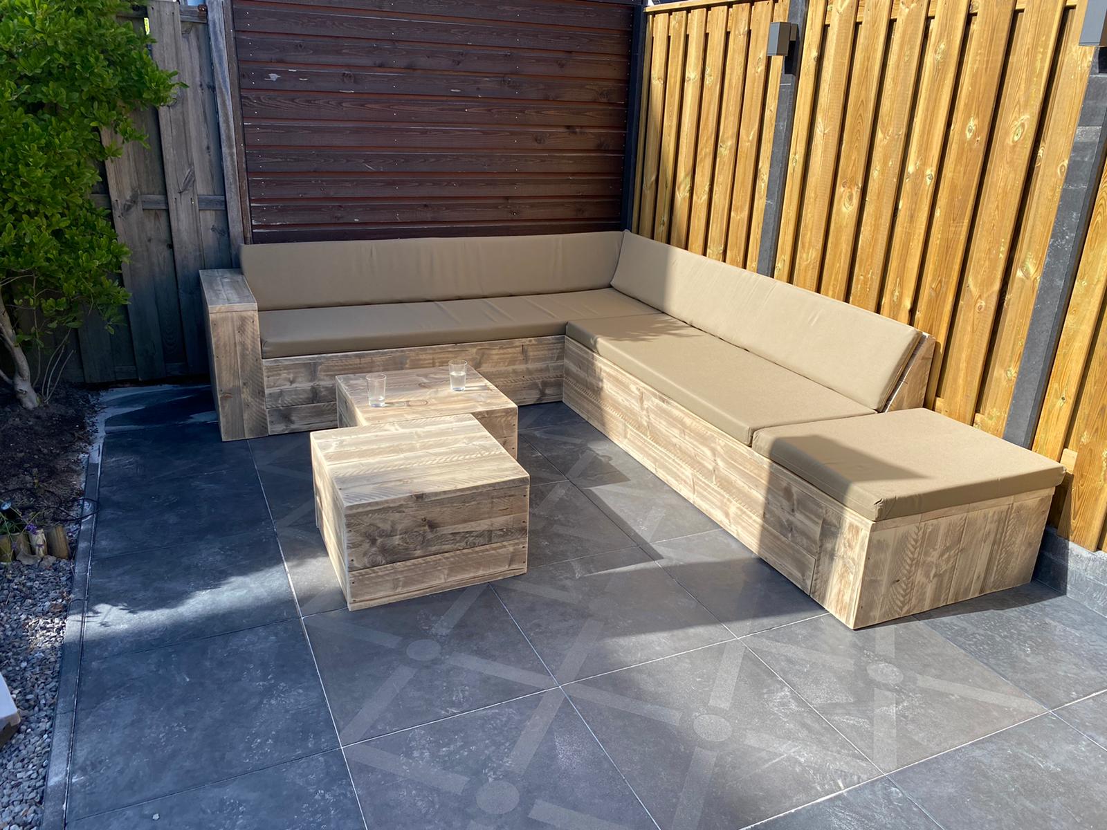 Steigerhout Hoekbank - chaise lounge