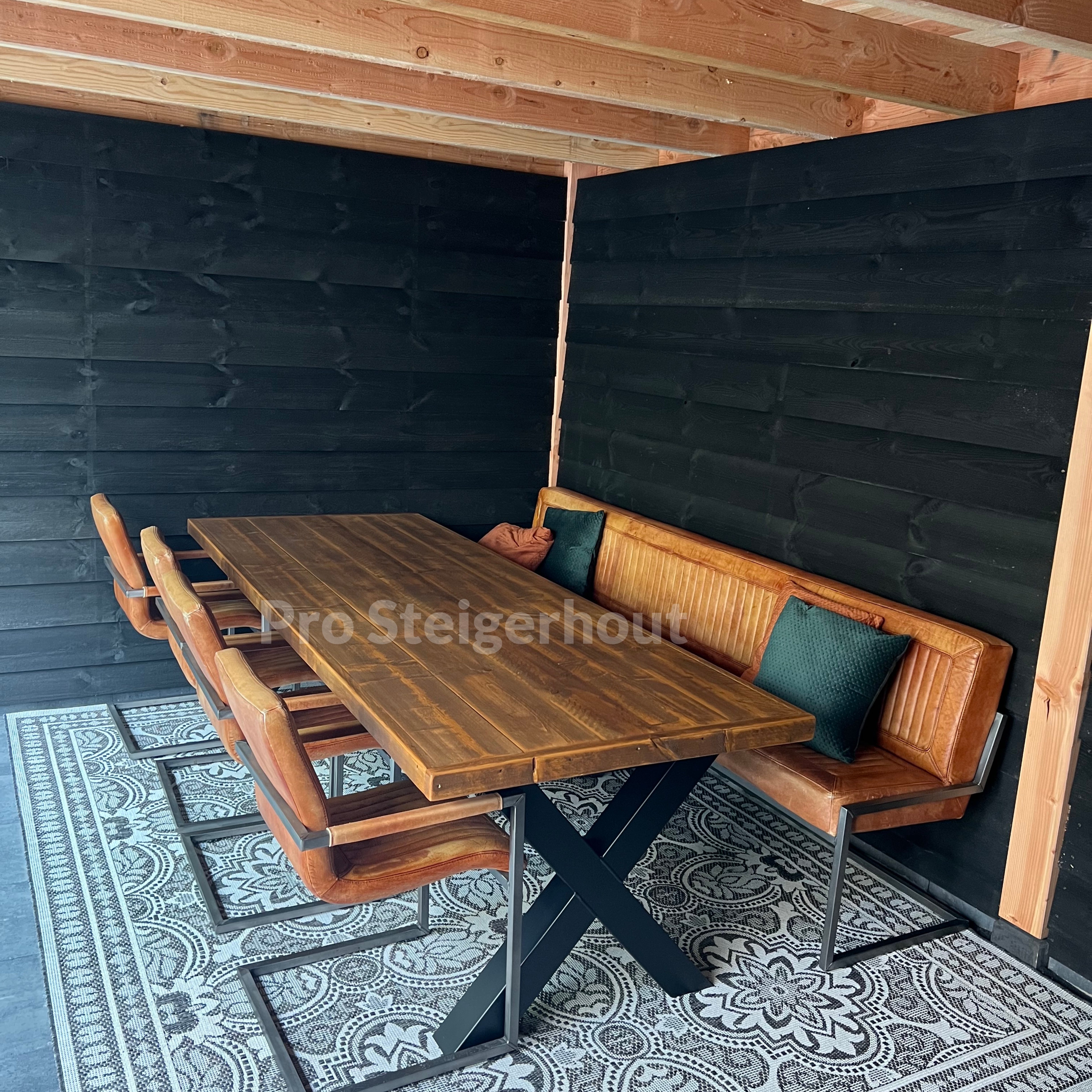 Steigerhout Tuintafel X-poten