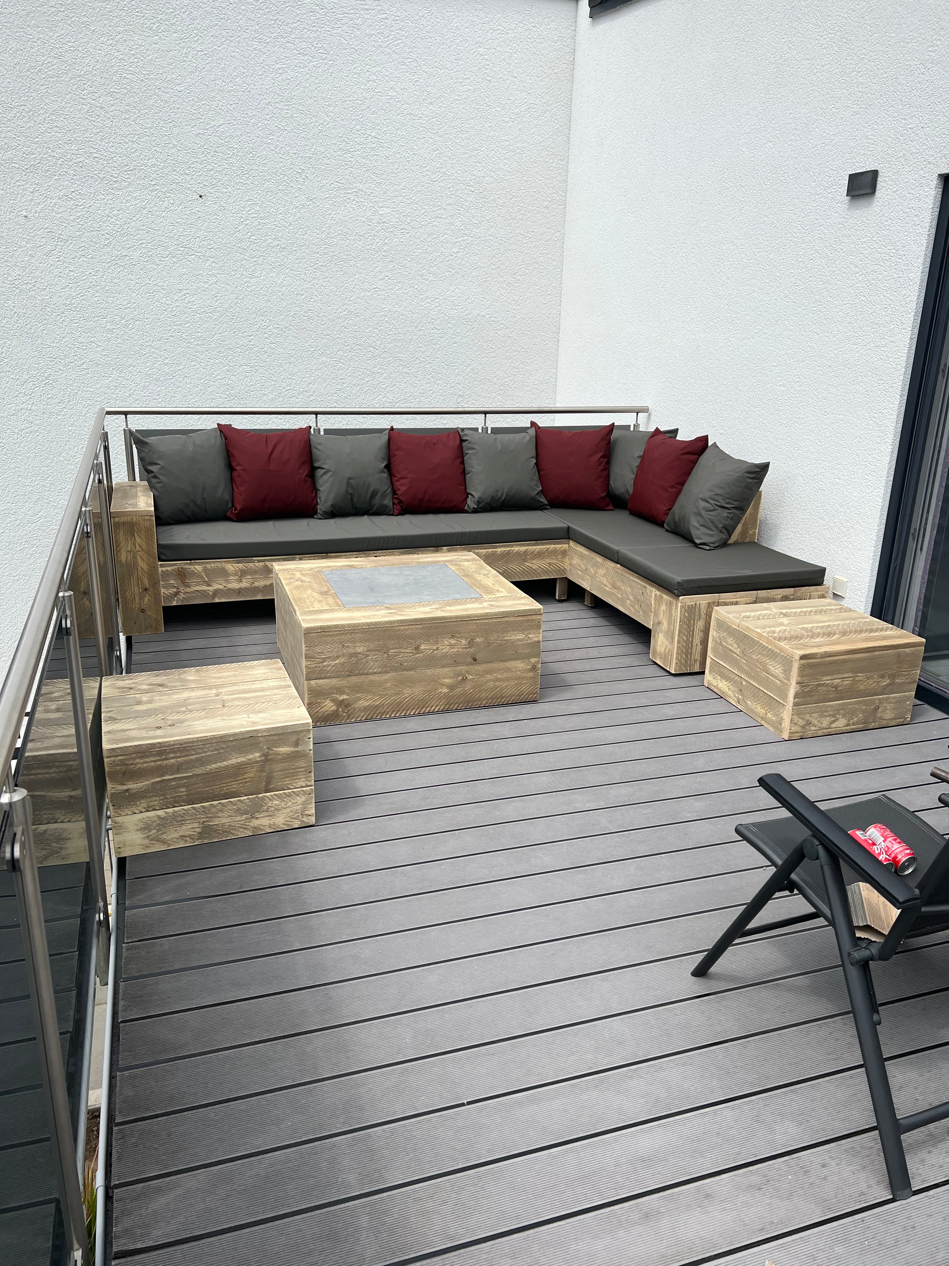 Steigerhout Hoekbank - chaise lounge