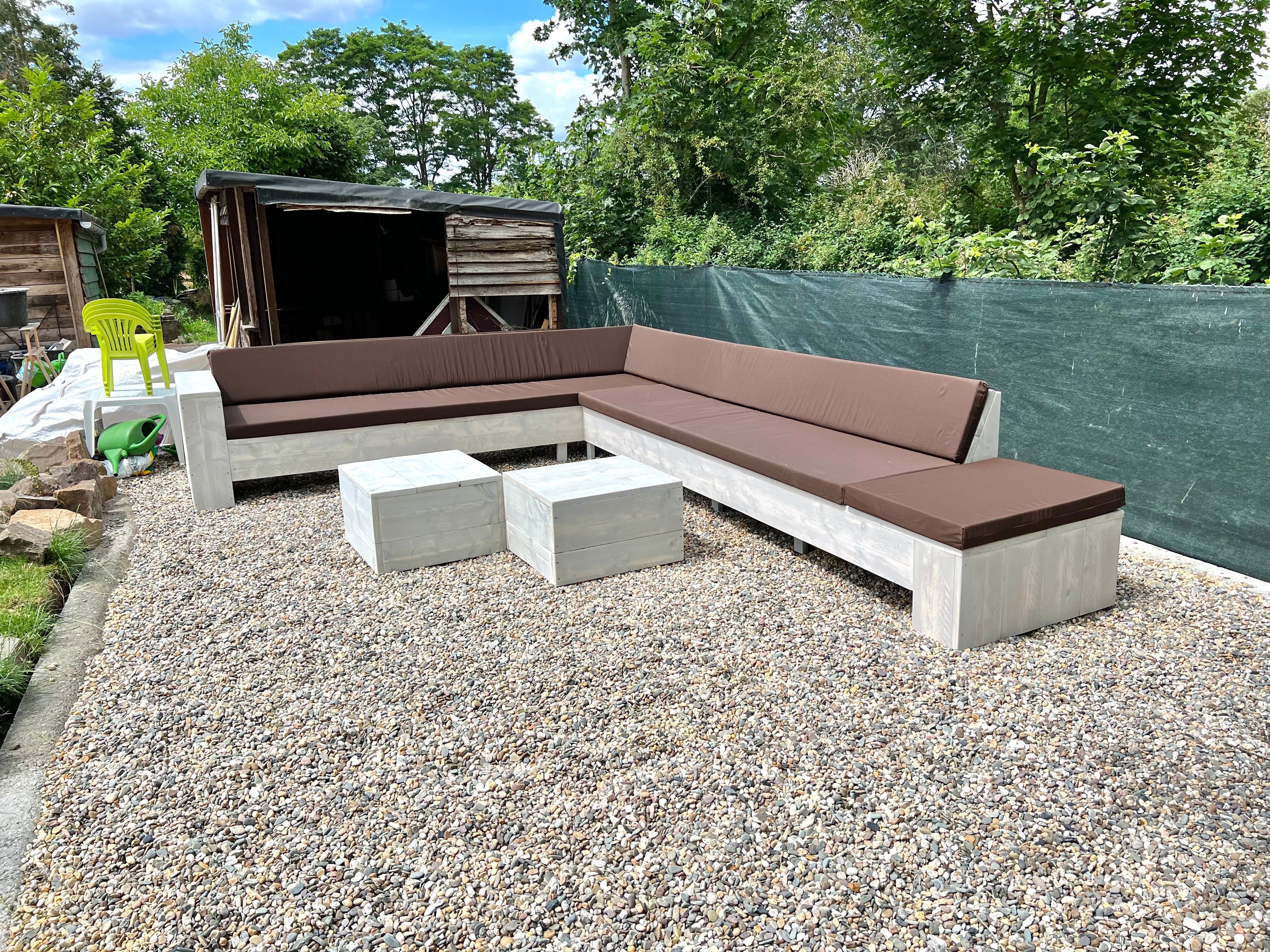 Steigerhout Hoekbank - chaise lounge