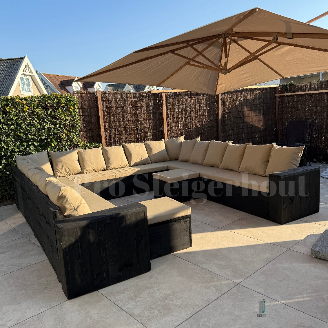 Steigerhout Hoekbank U-bank