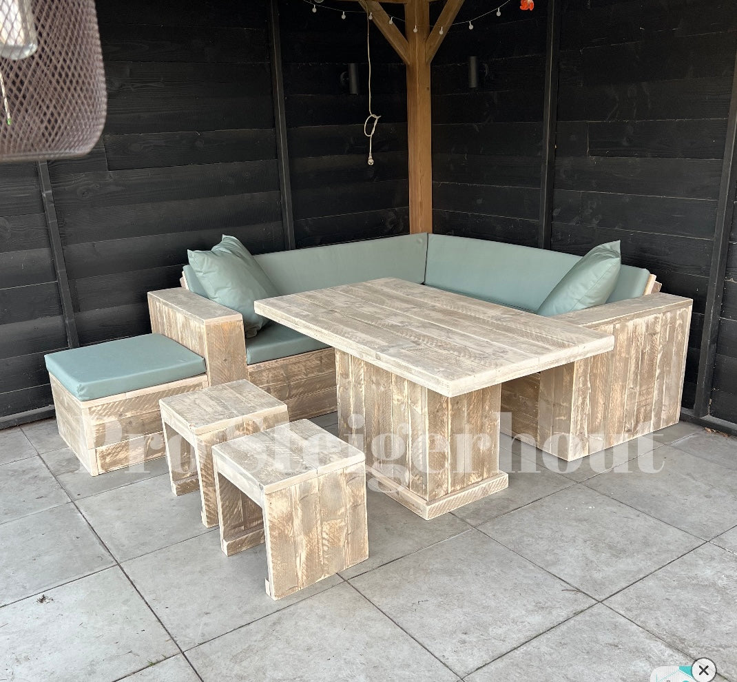 Steigerhout Hoekbank - dining set