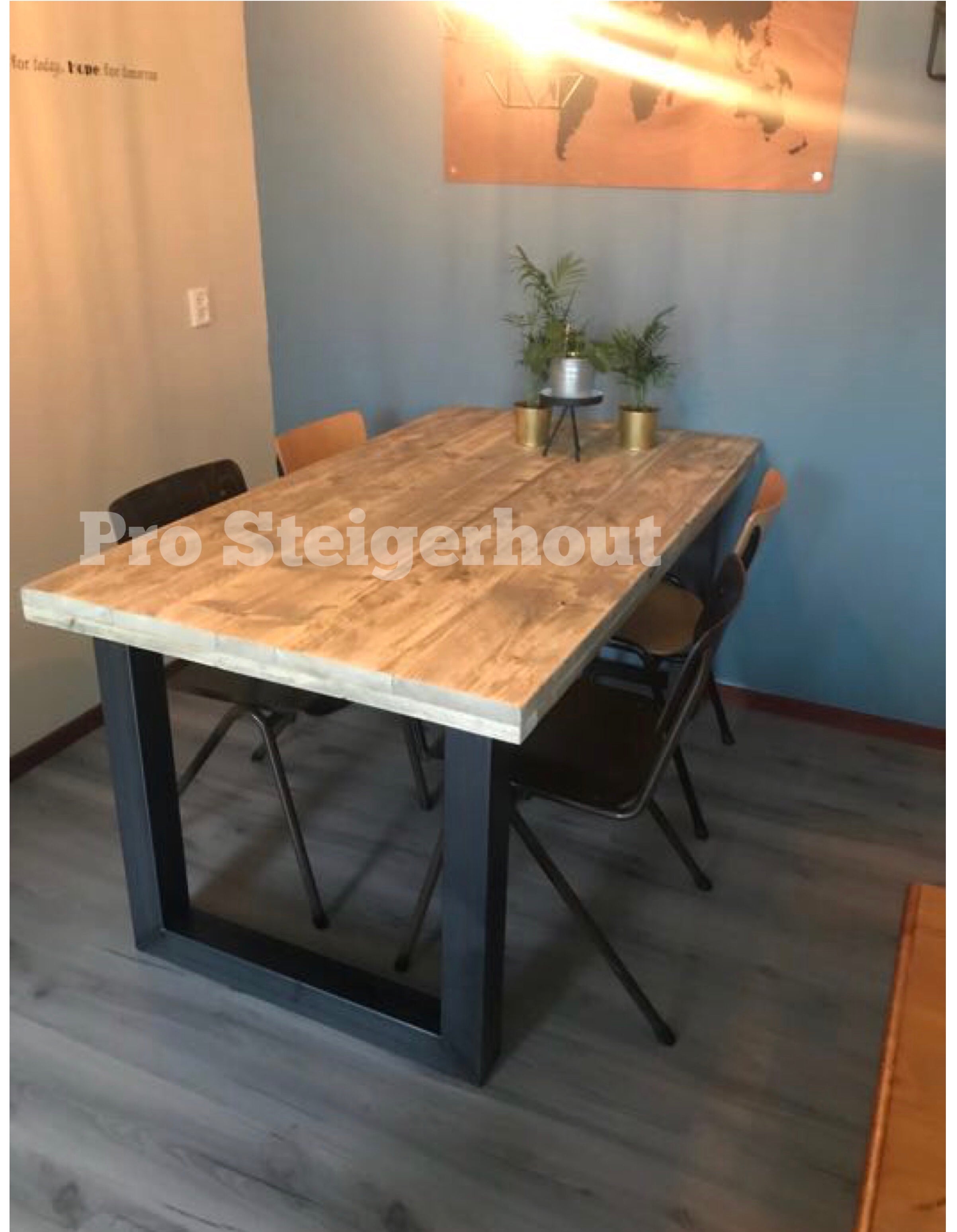 Steigerhout Tafel U-poten