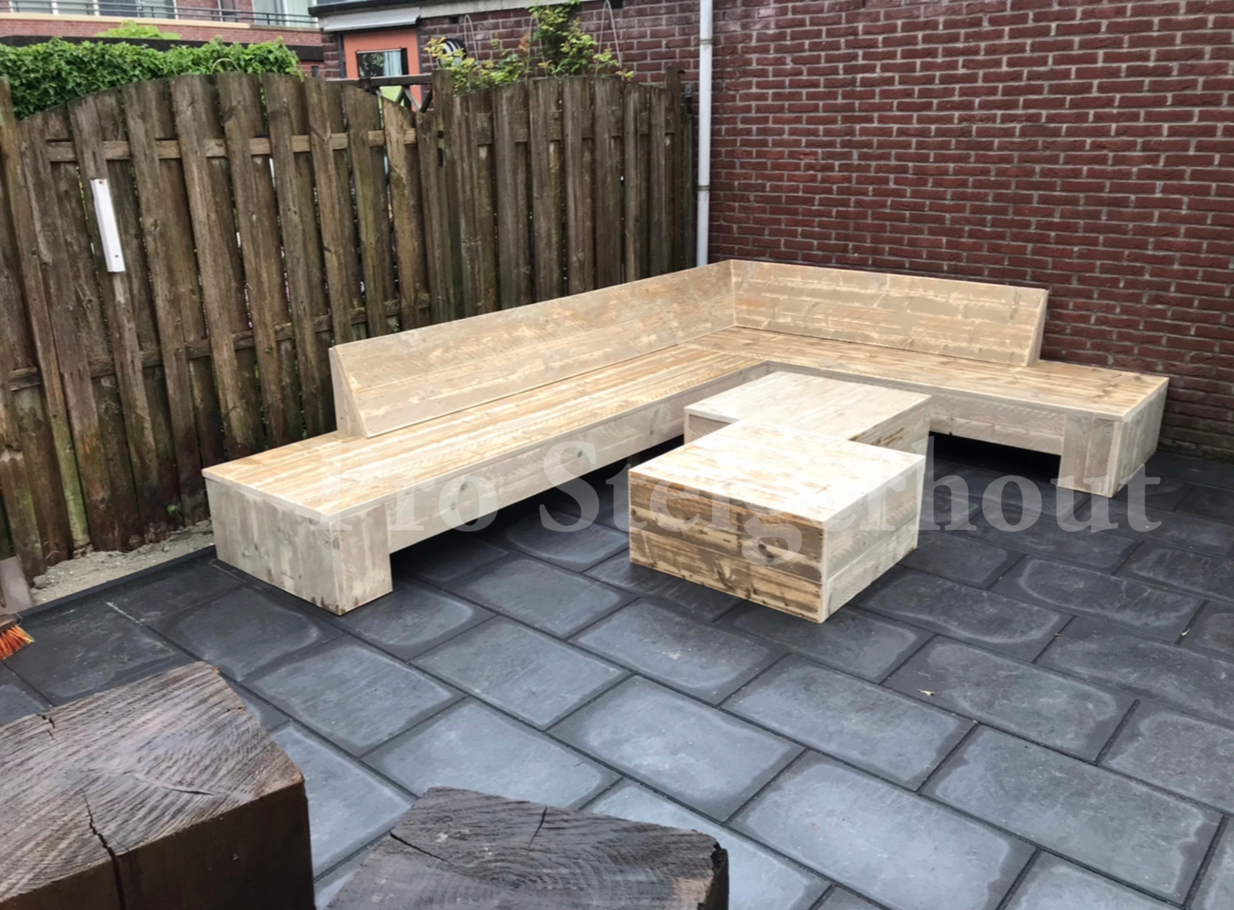 Steigerhout Hoekbank - Tina