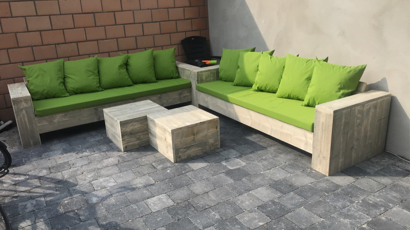 Steigerhout Loungeset - 2 banken