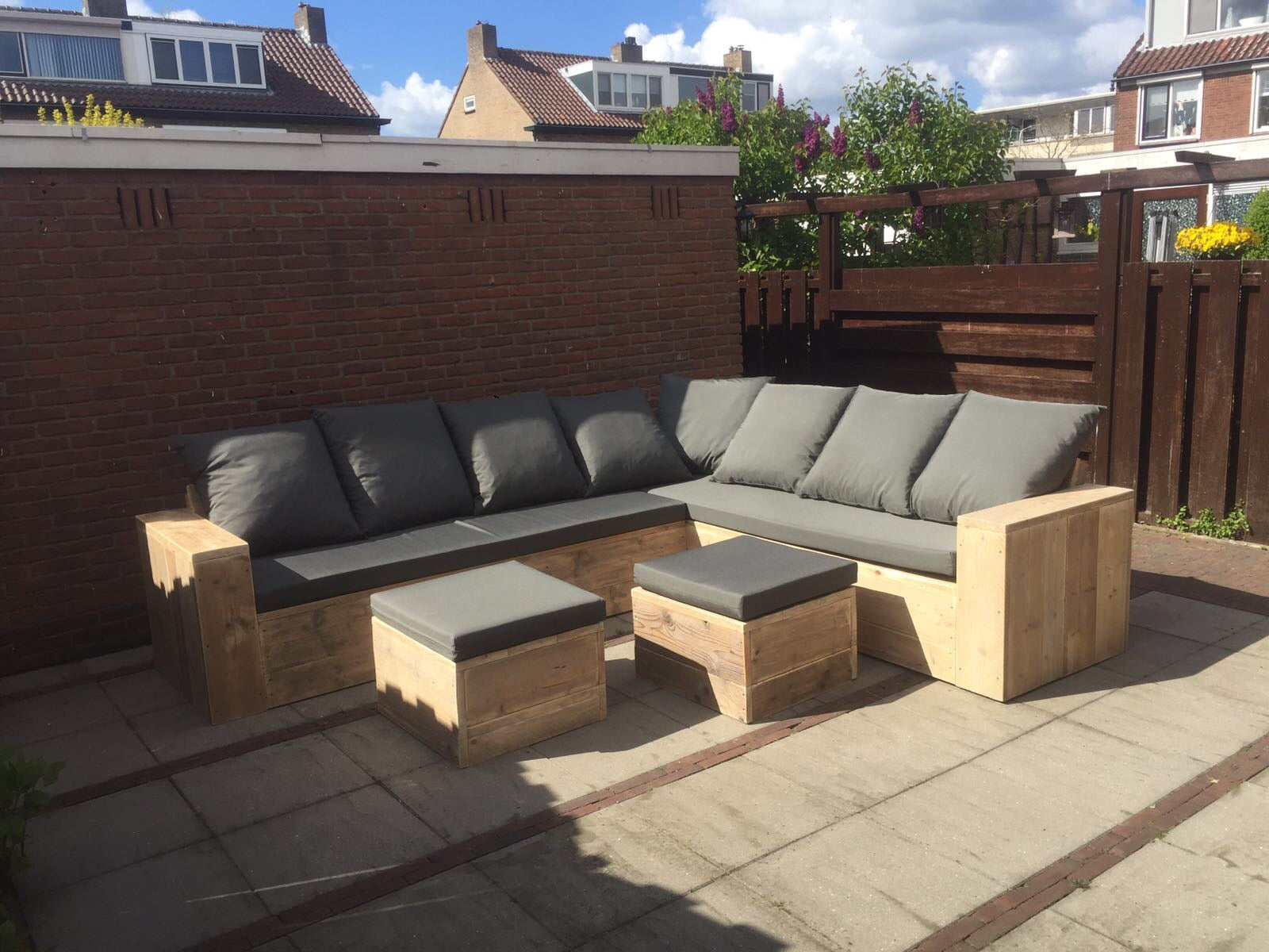 Steigerhout Hoekbank - standaard