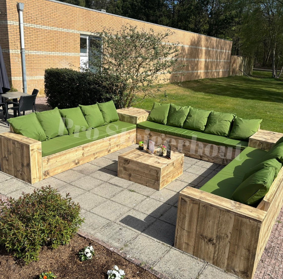 Steigerhout Hoekbank U-bank (hoektafel model)