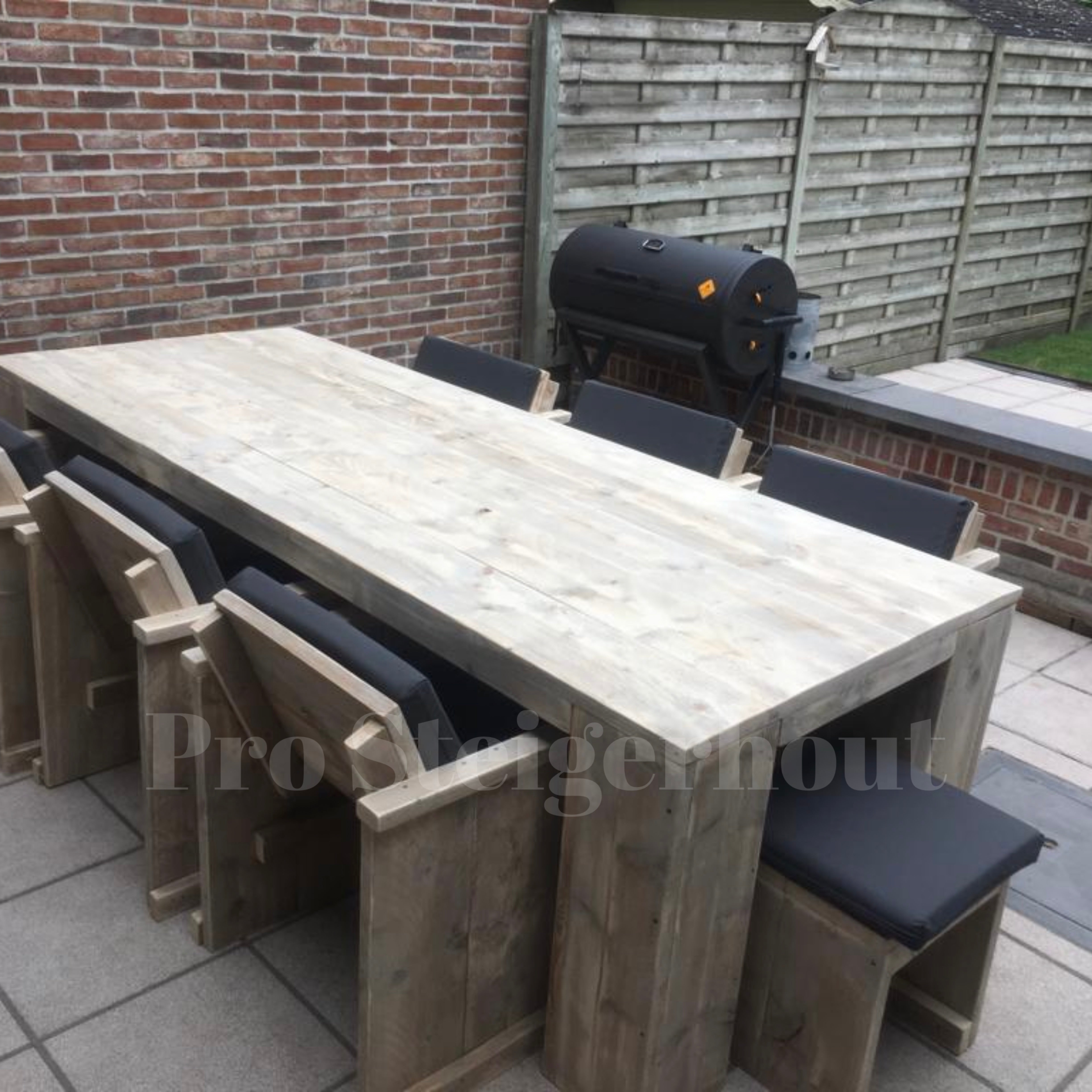 Steigerhout tuinset blokpoot