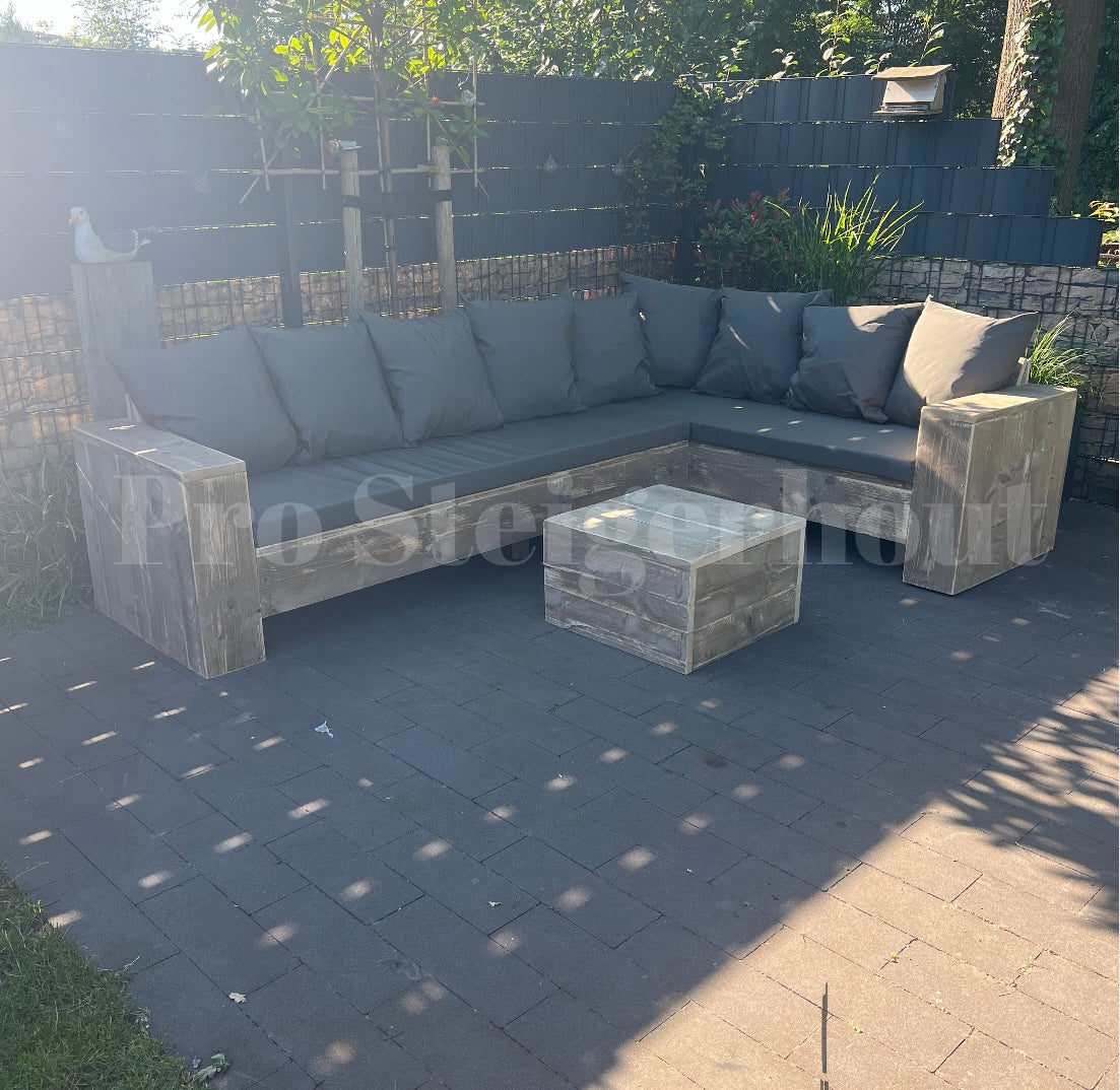 Steigerhout Hoekbank - standaard (onderkant open)