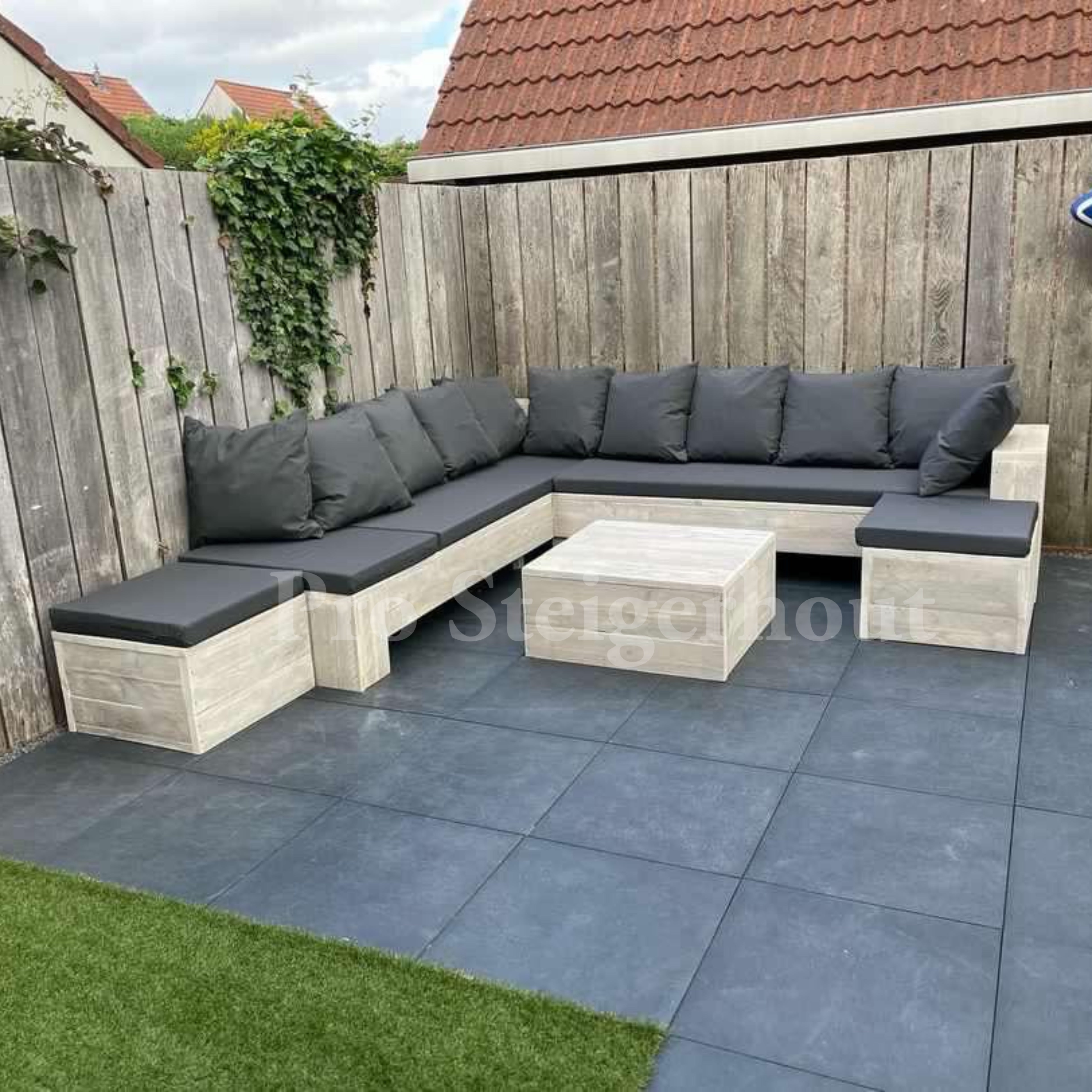 Steigerhout Hoekbank - chaise lounge