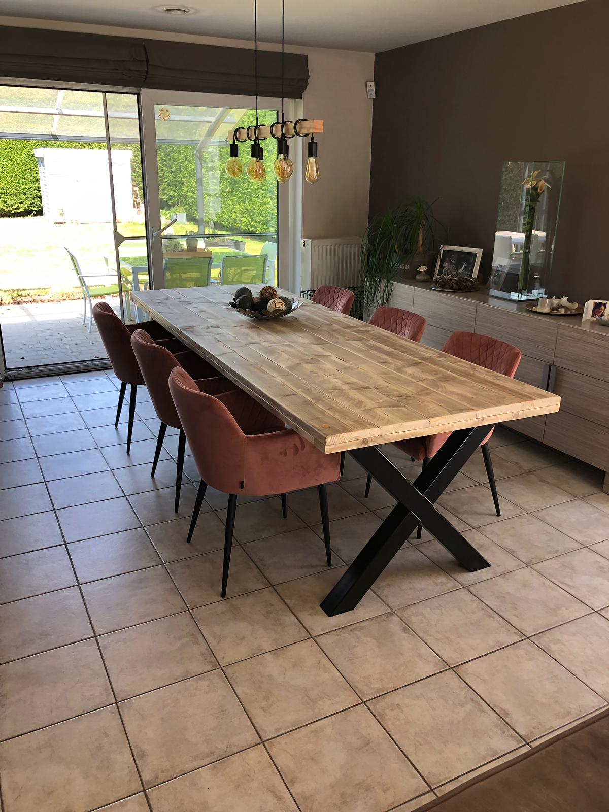 Steigerhout Tafel X-poten