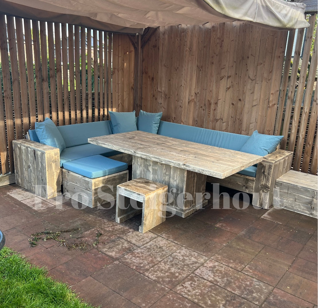 Steigerhout Hoekbank - dining set