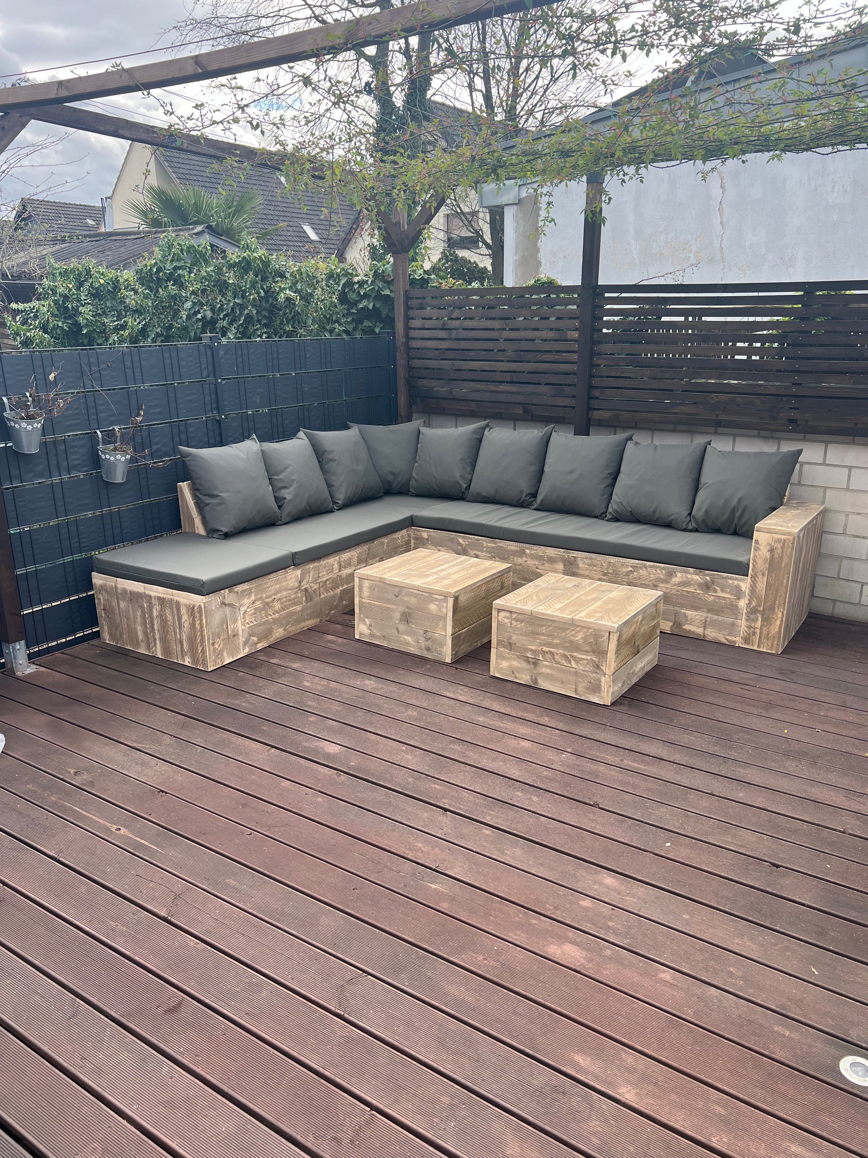 Steigerhout Hoekbank - chaise lounge