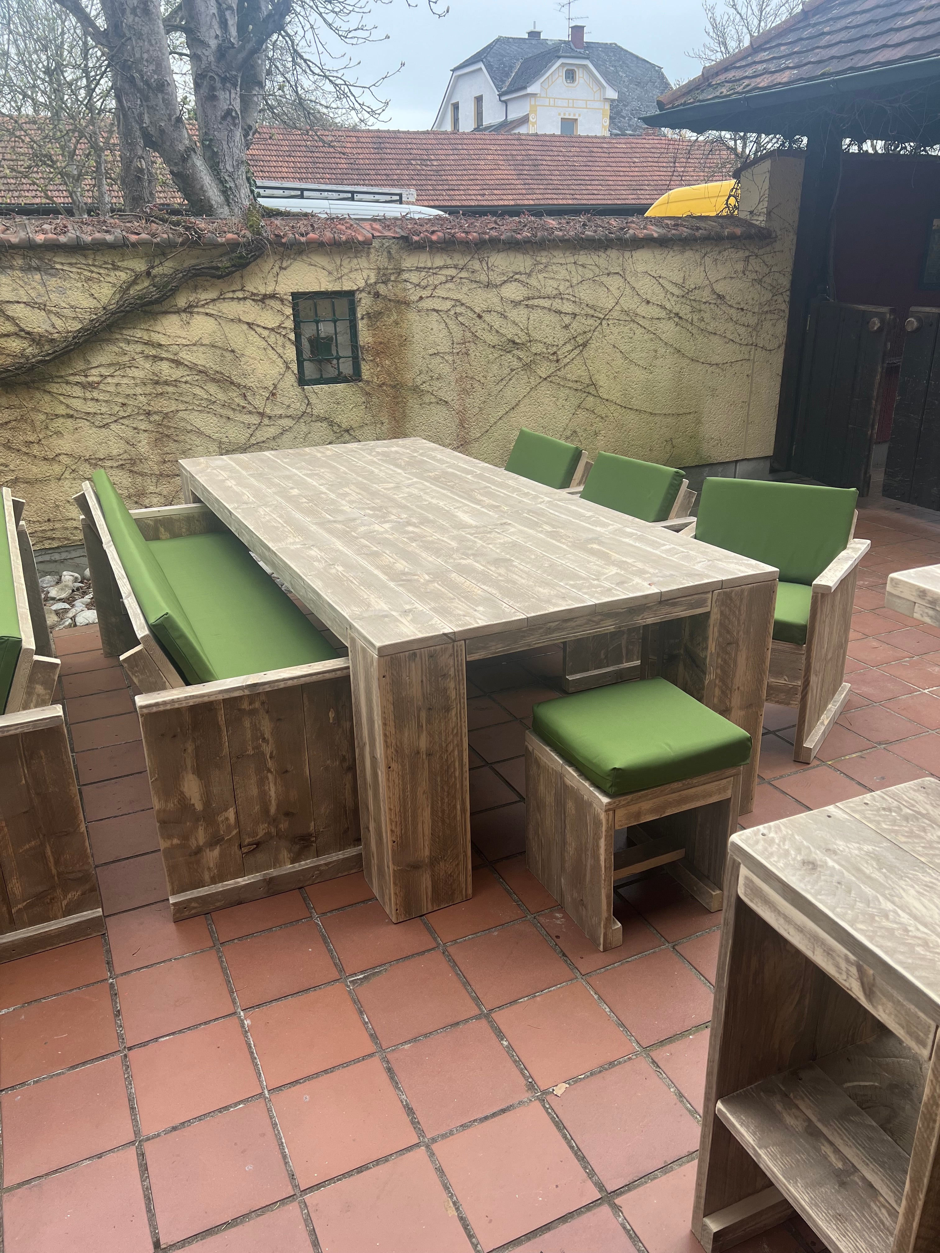 Steigerhout tuinset blokpoot